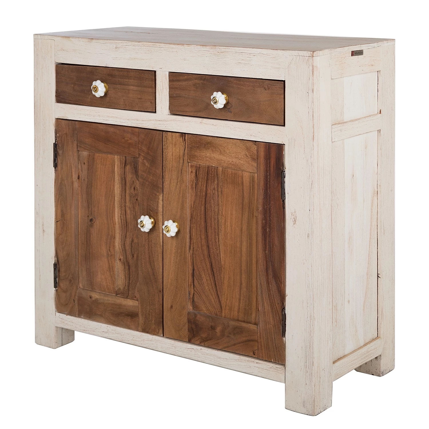 Wolf-Möbel Buffet Maison II - Acacia massif - Acacia couleur pierre / Blanc cassé 3 Wolf-Möbel Buffet Maison II - Acacia massif - Acacia couleur pierre / Blanc cassé