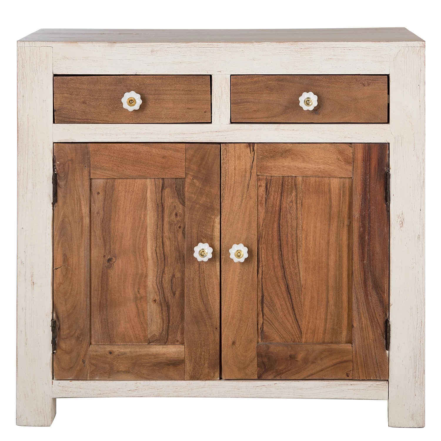 Wolf-Möbel Buffet Maison II - Acacia massif - Acacia couleur pierre / Blanc cassé 4 Wolf-Möbel Buffet Maison II - Acacia massif - Acacia couleur pierre / Blanc cassé – Image 2