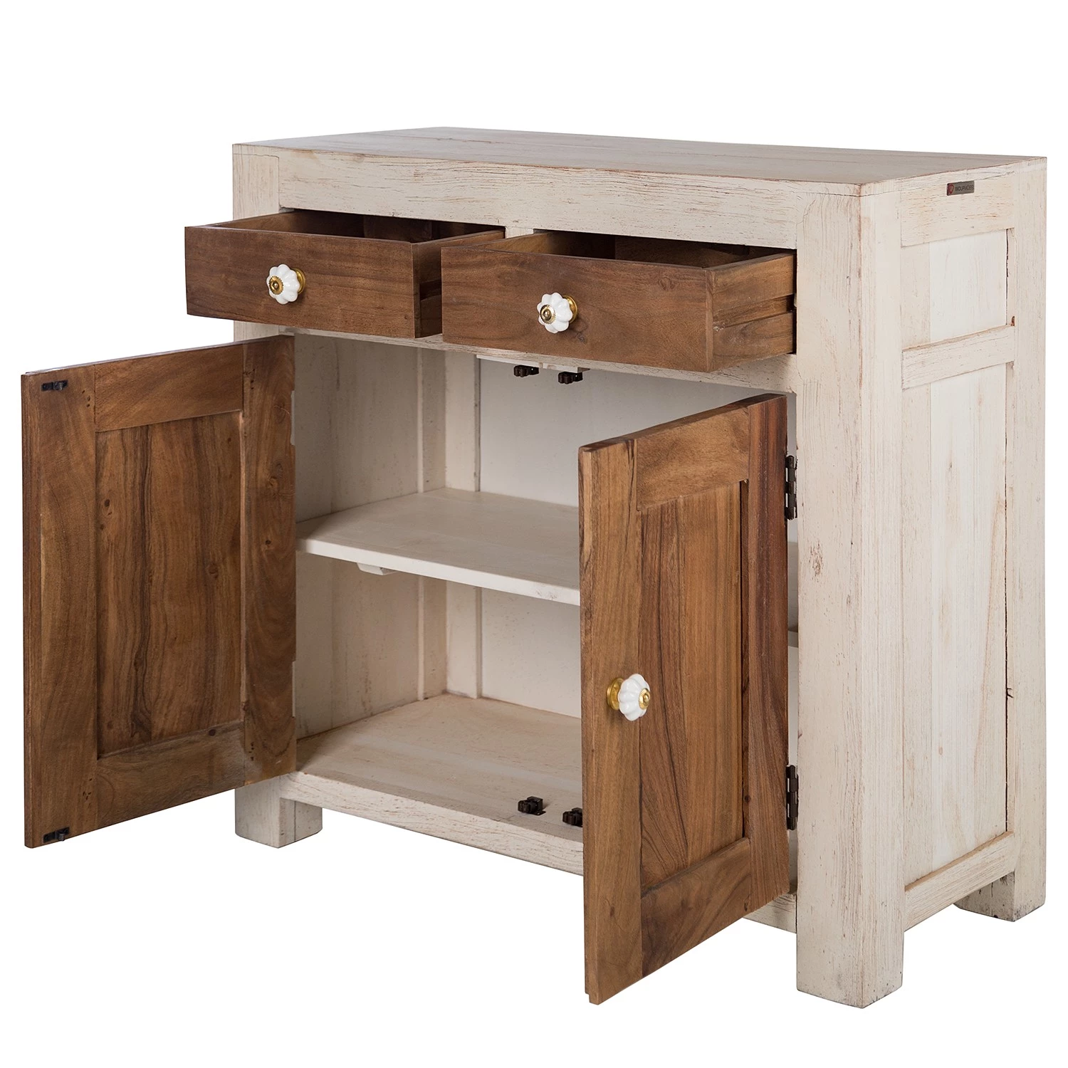 Wolf-Möbel Buffet Maison II - Acacia massif - Acacia couleur pierre / Blanc cassé 6 Wolf-Möbel Buffet Maison II - Acacia massif - Acacia couleur pierre / Blanc cassé – Image 4