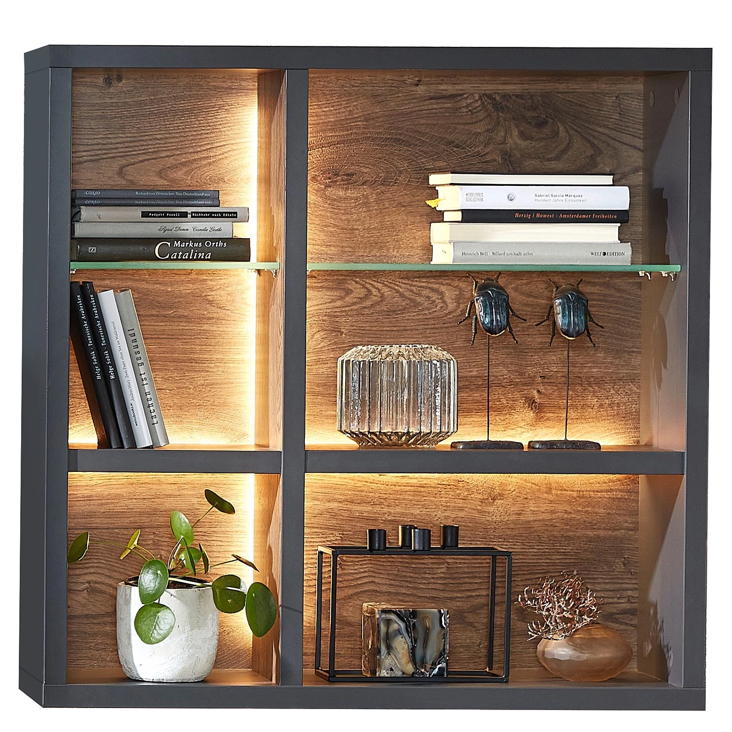 Red Living Étagère murale Batey II - Imitation chêne de Havel / Graphite 3 Red Living Étagère murale Batey II - Imitation chêne de Havel / Graphite