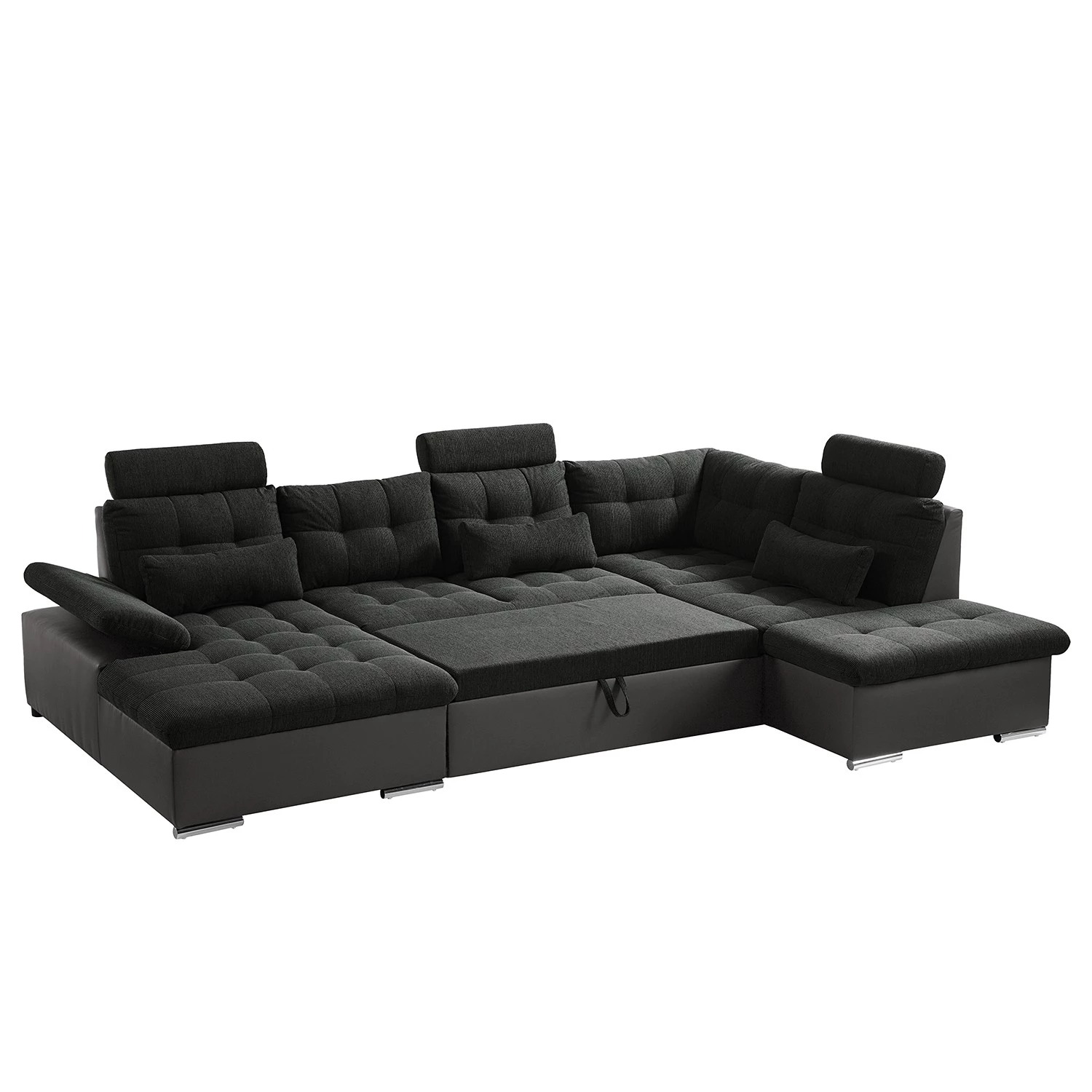 Fredriks Canapé panoramique Puntiro - Imitation cuir / Tissu structuré - Cuir synthétique Lilo / Tissu structuré Satur: Gris foncé / Anthracite 7 Fredriks Canapé panoramique Puntiro - Imitation cuir / Tissu structuré - Cuir synthétique Lilo / Tissu structuré Satur: Gris foncé / Anthracite – Image 5