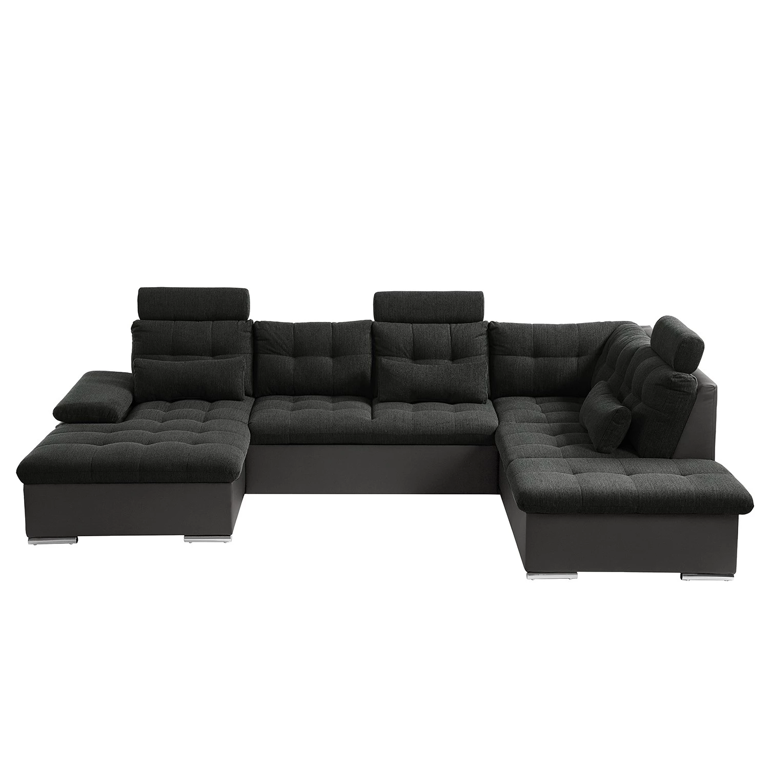 Fredriks Canapé panoramique Puntiro - Imitation cuir / Tissu structuré - Cuir synthétique Lilo / Tissu structuré Satur: Gris foncé / Anthracite 9 Fredriks Canapé panoramique Puntiro - Imitation cuir / Tissu structuré - Cuir synthétique Lilo / Tissu structuré Satur: Gris foncé / Anthracite – Image 7