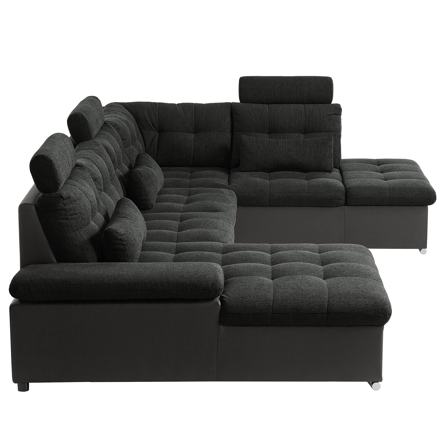 Fredriks Canapé panoramique Puntiro - Imitation cuir / Tissu structuré - Cuir synthétique Lilo / Tissu structuré Satur: Gris foncé / Anthracite 10 Fredriks Canapé panoramique Puntiro - Imitation cuir / Tissu structuré - Cuir synthétique Lilo / Tissu structuré Satur: Gris foncé / Anthracite – Image 8