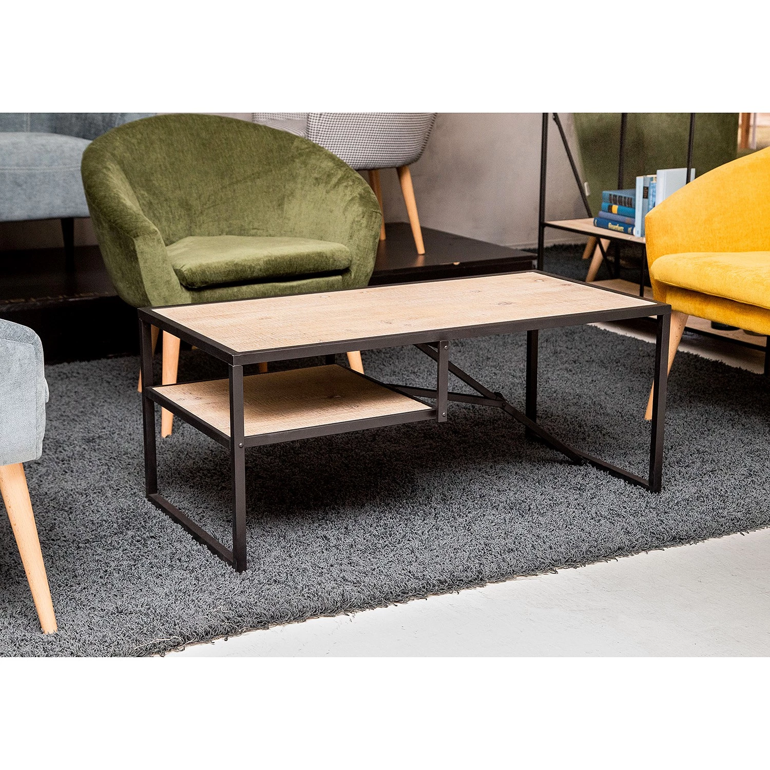 Red Living Table basse Cap Cana - Placage en bois véritable / Métal - Araucaria de Chine / Noir 13 Red Living Table basse Cap Cana - Placage en bois véritable / Métal - Araucaria de Chine / Noir – Image 11