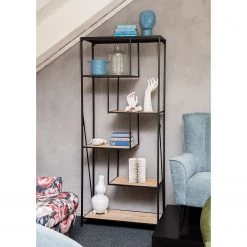 Red Living Étagère Cap Cana II - Placage en bois véritable / Métal - Araucaria de Chine / Noir -Meubles de salon Soldes 1000259773 210720 15345700007 MOOD DETAILS P000000001000259773 mood