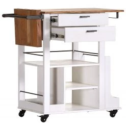 Red Living Desserte Pidula I - Acacia massif / Métal - Acacia blanc / Acacia -Meubles de salon Soldes 1000259774 210601 10150300014 DETAILS P000000001000259774