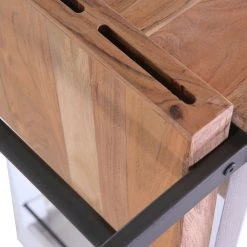 Red Living Desserte Pidula I - Acacia massif / Métal - Acacia blanc / Acacia -Meubles de salon Soldes 1000259774 210601 10150300016 DETAILS P000000001000259774