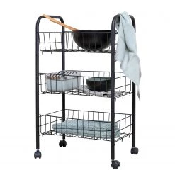 WENKO Desserte Florenz - Métal - Noir