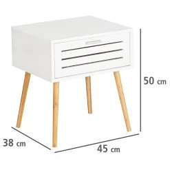 WENKO Bout de canapé Finja II - Bambou massif - Blanc / Bambou -Meubles de salon Soldes 1000260939 210715 14010900012 SKETCH DETAILS P000000001000260939 sketch