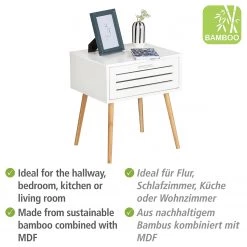 WENKO Bout de canapé Finja II - Bambou massif - Blanc / Bambou -Meubles de salon Soldes 1000260939 210715 14010900018 DETAILS P000000001000260939