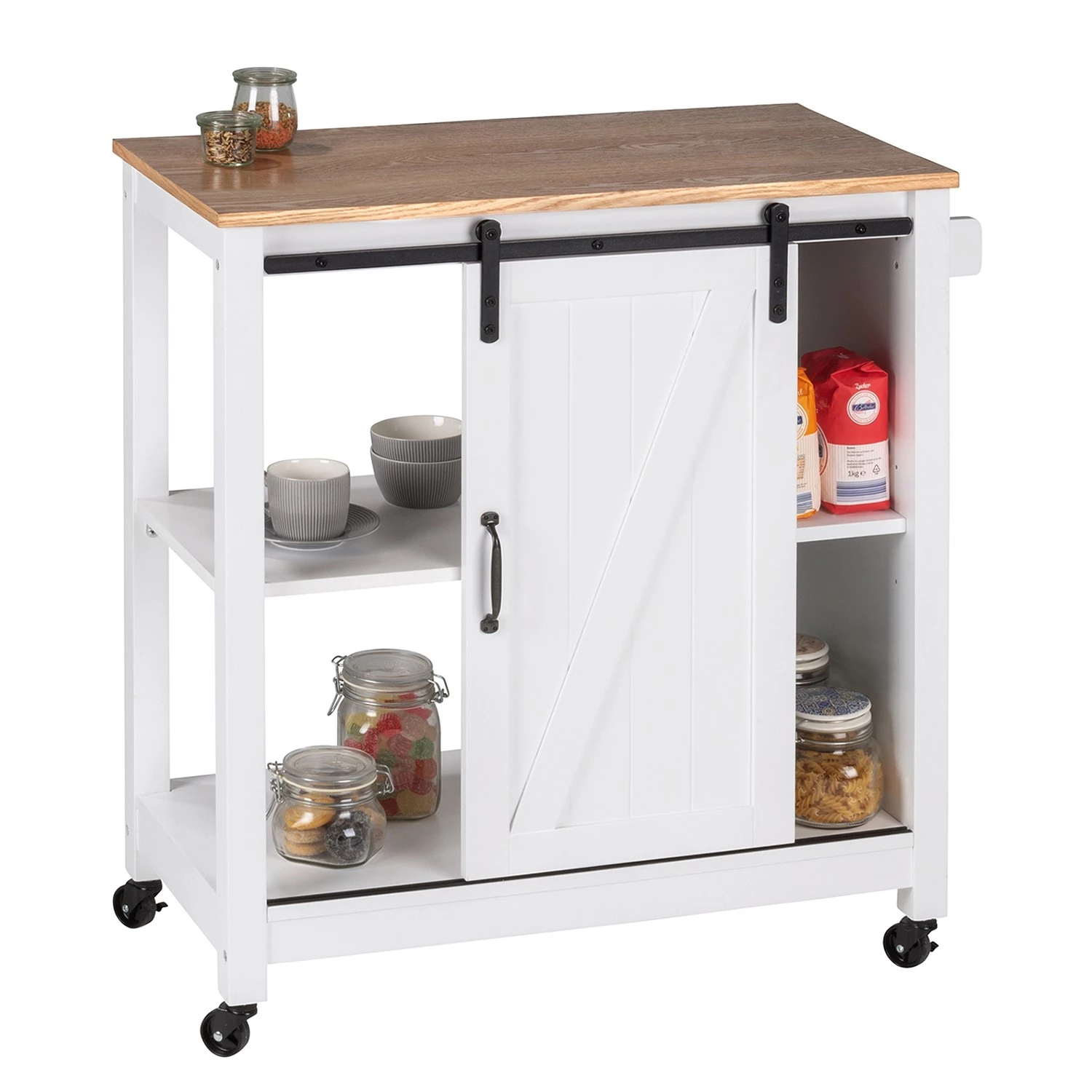 WENKO Desserte Landhaus - Pin massif - Blanc / Pin 3 WENKO Desserte Landhaus - Pin massif - Blanc / Pin