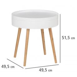 WENKO Bout de canapé Finja I - Bambou massif - Bambou / Blanc -Meubles de salon Soldes 1000260956 210715 14010900009 SKETCH DETAILS P000000001000260956 sketch