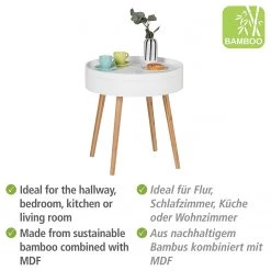 WENKO Bout de canapé Finja I - Bambou massif - Bambou / Blanc -Meubles de salon Soldes 1000260956 210715 14010900020 DETAILS P000000001000260956