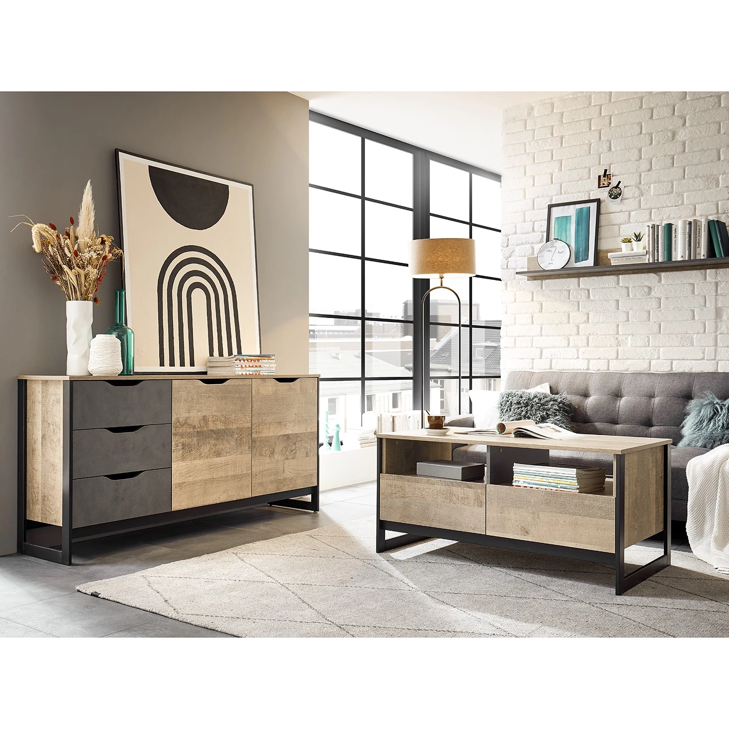 Red Living Table basse Cocody - Imitation chêne Montana / Gris 5 Red Living Table basse Cocody - Imitation chêne Montana / Gris – Image 3