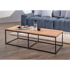 Red Living Table basse Fenay - Acacia massif / Métal - Acacia / Noir -Meubles de salon Soldes 1000261425 210430 11585600051 DETAILS P000000001000261425