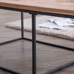 Red Living Table basse Fenay - Acacia massif / Métal - Acacia / Noir -Meubles de salon Soldes 1000261425 210430 11585800052 DETAILS P000000001000261425