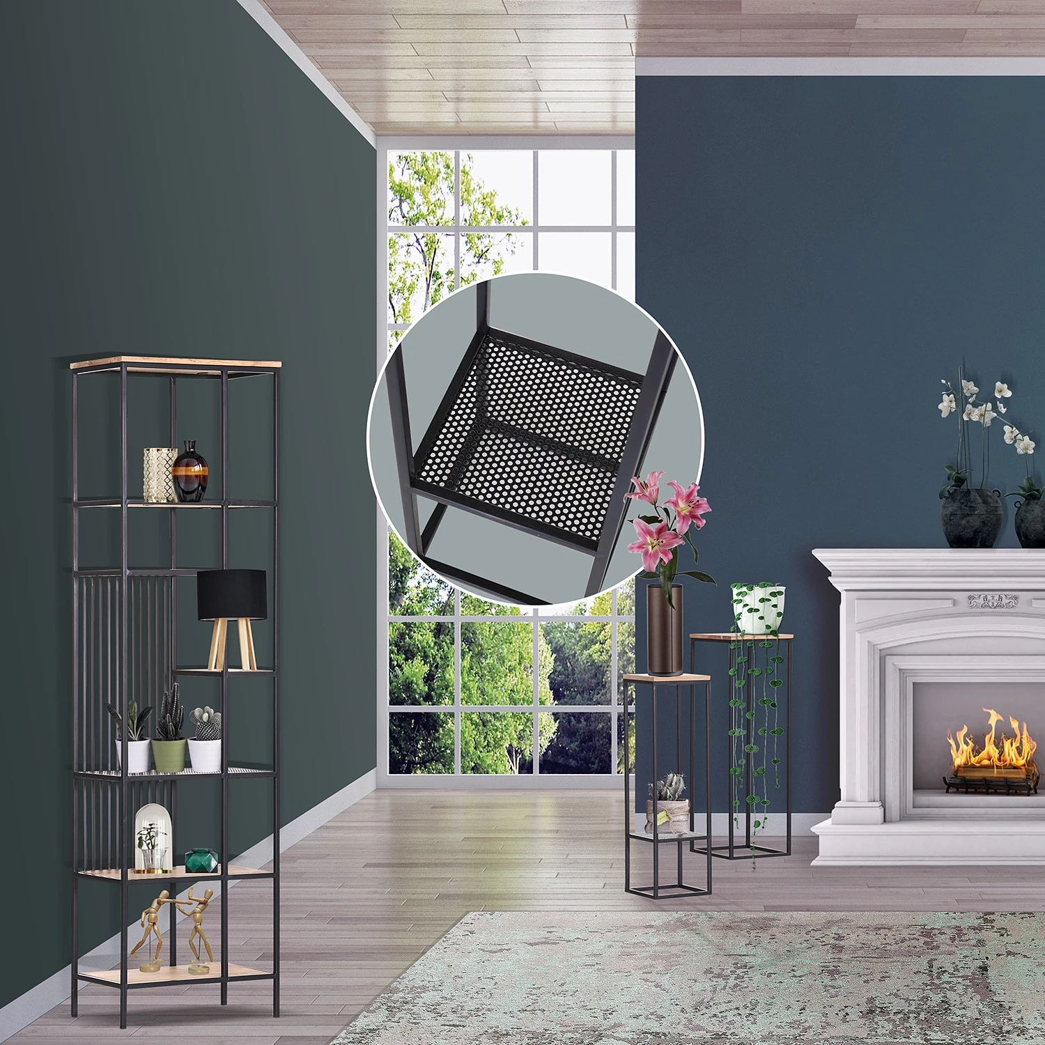 Red Living Étagère Uulu III - Acacia massif / Métal - Acacia / Noir 4 Red Living Étagère Uulu III - Acacia massif / Métal - Acacia / Noir – Image 2