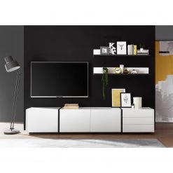 Loftscape Meuble TV Muuga II - Blanc / Gris - Largeur : 250 cm -Meubles de salon Soldes 1000261767 210422 07562600057 MOOD DETAILS P000000001000261767 mood