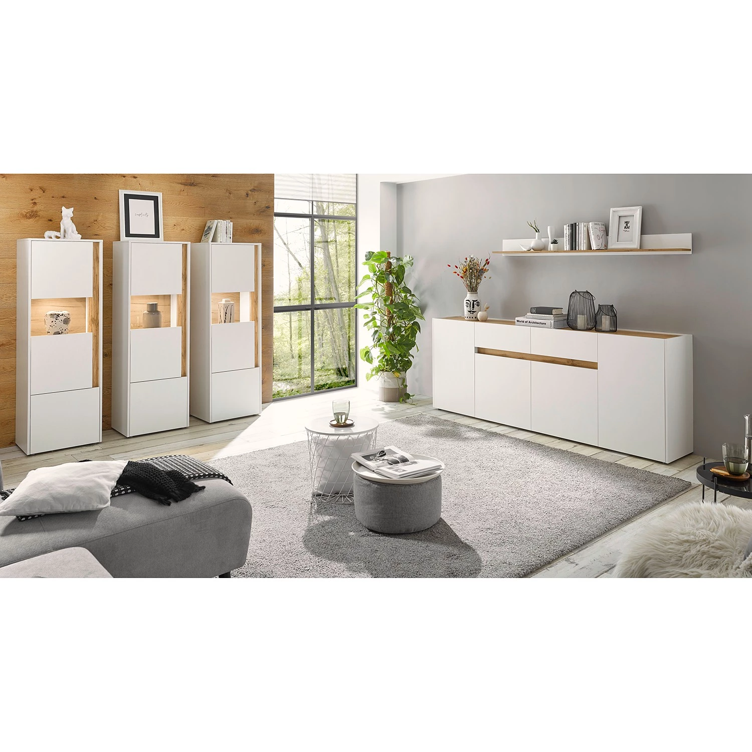 Norrwood Enfilade Olon - Blanc - Largeur : 220 cm 4 Norrwood Enfilade Olon - Blanc - Largeur : 220 cm – Image 2