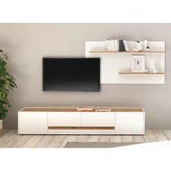 Norrwood Meuble TV Olon II - Blanc 11 Norrwood Meuble TV Olon II - Blanc -Meubles de salon Soldes 1000261801 210423 14400000086 MOOD DETAILS P000000001000261801 mood