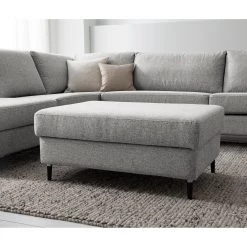 Studio Copenhagen Repose-pieds COSO Classic+ - Tissu Inze: Gris clair - Noir - Profondeur : 64 cm -Meubles de salon Soldes 1000261834 210428 13414700003 MOOD DETAILS P000000001000261834 mood