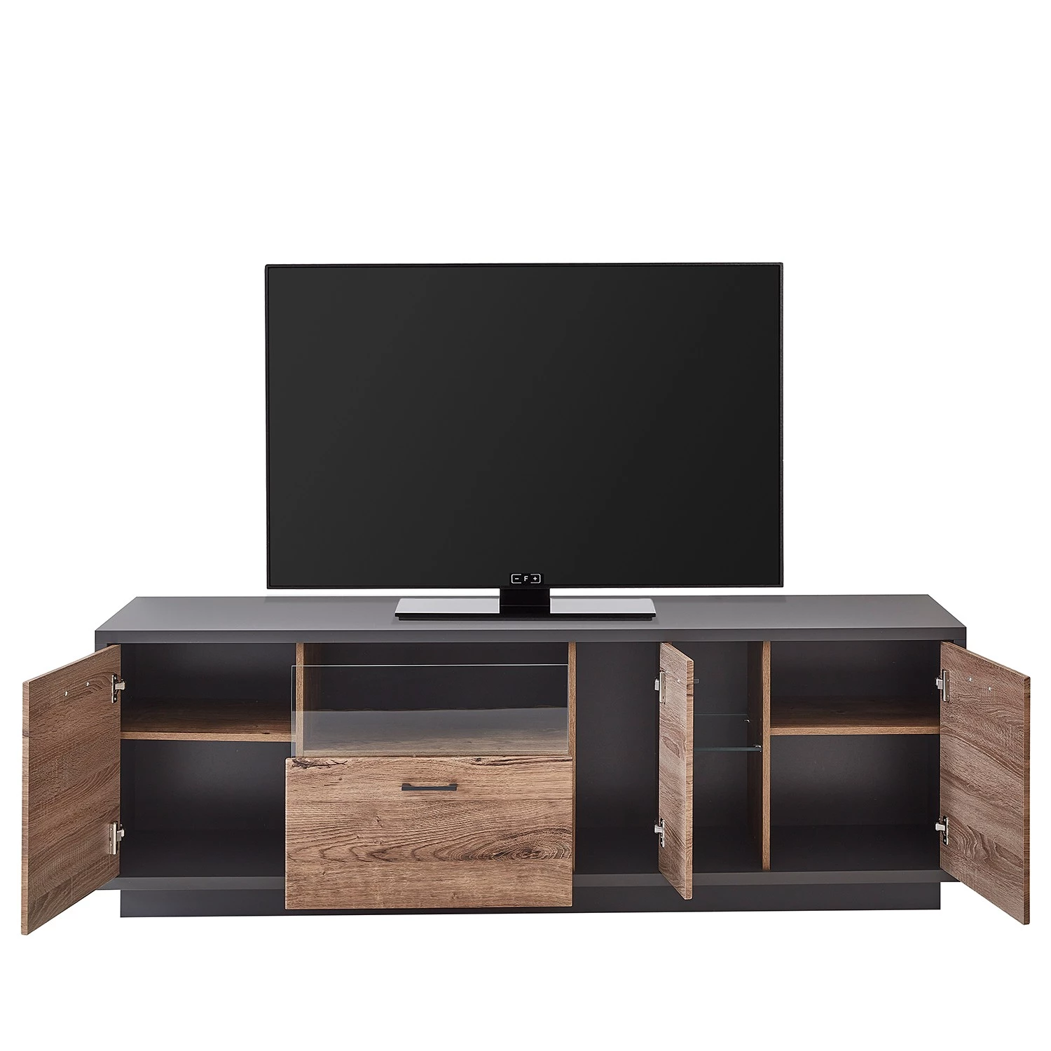 Red Living Ensemble meubles TV Batey (2 éléments) - Imitation chêne de Havel / Graphite 6 Red Living Ensemble meubles TV Batey (2 éléments) - Imitation chêne de Havel / Graphite – Image 4