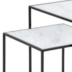 Red Living Tables gigognes Ballenita II (lot de 2) - Verre / Métal - Imitation marbre blanc / Noir 12 Red Living Tables gigognes Ballenita II (lot de 2) - Verre / Métal - Imitation marbre blanc / Noir -Meubles de salon Soldes 1000263256 210903 10534200004 DETAILS P000000001000263256