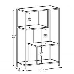 Red Living Étagère Coogee I - Noir / Doré - Hauteur : 114 cm 15 Red Living Étagère Coogee I - Noir / Doré - Hauteur : 114 cm -Meubles de salon Soldes 1000263280 210430 14473000103 SKETCH DETAILS P000000001000263280 sketch