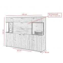 Red Living Buffet haut Ambato I - Imitation chêne Artisan -Meubles de salon Soldes 1000263436 210430 11510500206 SKETCH DETAILS P000000001000263436 sketch