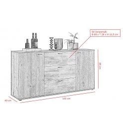 Red Living Commode Ambato - Imitation chêne Artisan 11 Red Living Commode Ambato - Imitation chêne Artisan -Meubles de salon Soldes 1000263445 210430 11521900236 SKETCH DETAILS P000000001000263445 sketch