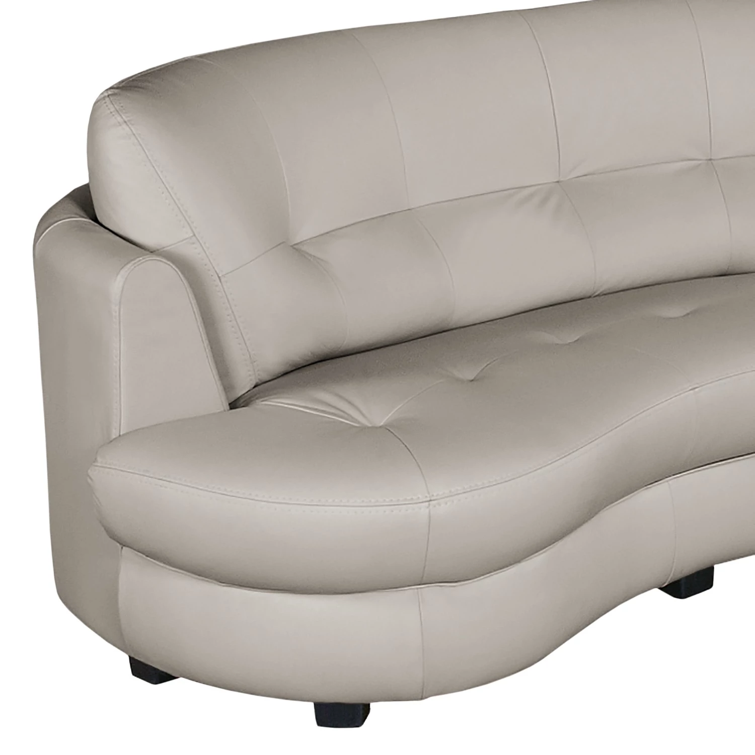 Red Living Canapé d’angle Komula - Cuir Mabel: Gris clair - Méridienne longue à droite (vue de face) 6 Red Living Canapé d’angle Komula - Cuir Mabel: Gris clair - Méridienne longue à droite (vue de face) – Image 4