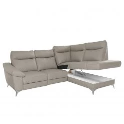 Modoform Canapé d’angle Nastola I - Imitation cuir - Cuir Mabel: Gris clair - Méridienne longue à droite (vue de face) -Meubles de salon Soldes 1000263576 210601 15003800431 DETAILS P000000001000263576