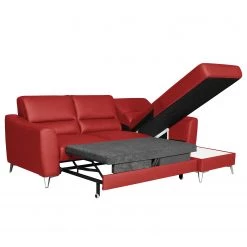 Loftscape Canapé d’angle Vercheny II - Imitation cuir - Cuir Mabel: Rouge - Méridienne courte montable des deux côtés - Avec fonction couchage -Meubles de salon Soldes 1000263591 210601 15011501154 DETAILS P000000001000263591