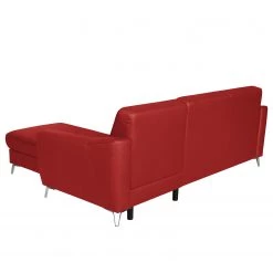 Loftscape Canapé d’angle Vercheny II - Imitation cuir - Cuir Mabel: Rouge - Méridienne courte montable des deux côtés - Avec fonction couchage -Meubles de salon Soldes 1000263591 210601 15011501155 DETAILS P000000001000263591