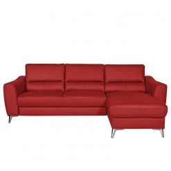 Loftscape Canapé d’angle Vercheny II - Imitation cuir - Cuir Mabel: Rouge - Méridienne courte montable des deux côtés - Avec fonction couchage -Meubles de salon Soldes 1000263591 210601 15011501156 DETAILS P000000001000263591