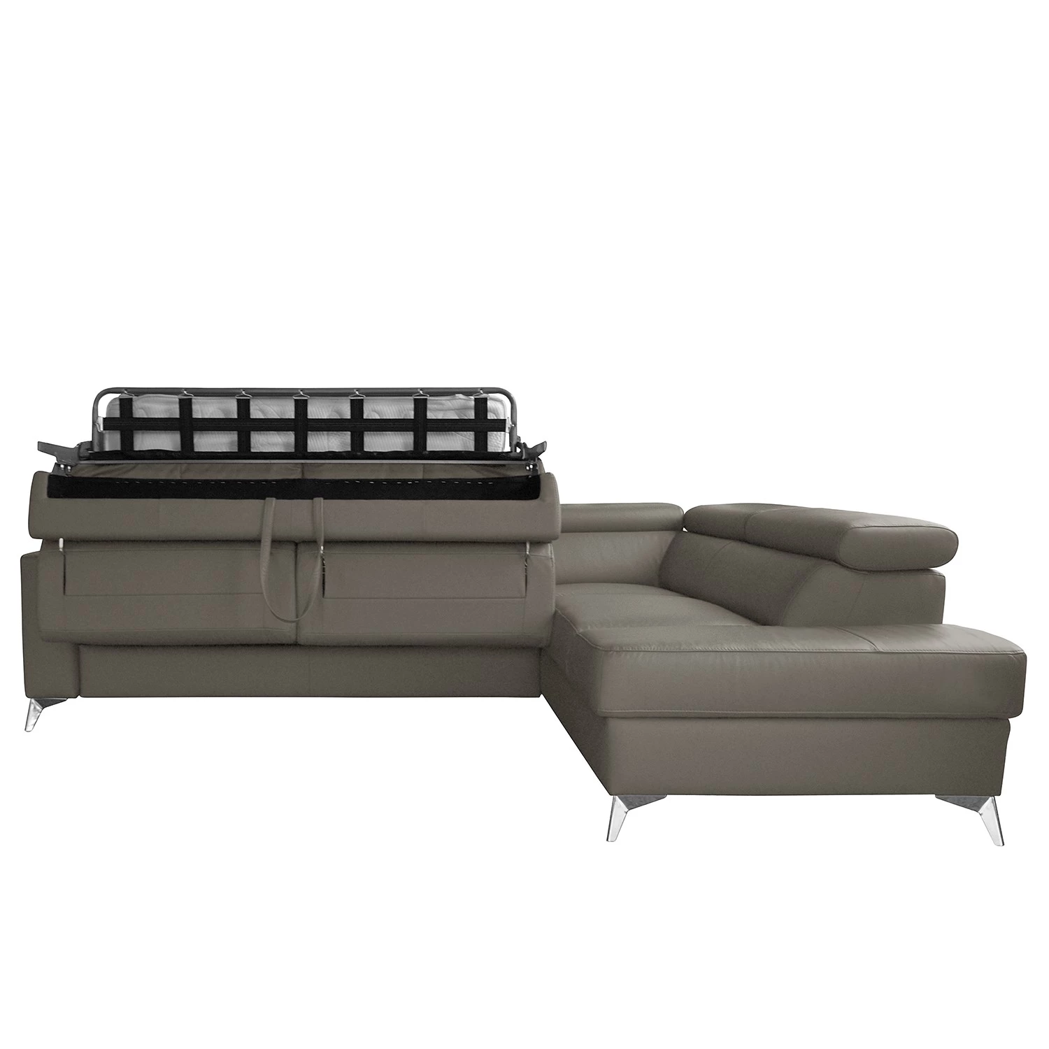 Loftscape Canapé d’angle Adamo - Cuir véritable / Imitation cuir - Cuir Mabel: Sahara foncé - Méridienne longue à droite (vue de face) - Avec fonction couchage 9 Loftscape Canapé d’angle Adamo - Cuir véritable / Imitation cuir - Cuir Mabel: Sahara foncé - Méridienne longue à droite (vue de face) - Avec fonction couchage – Image 7