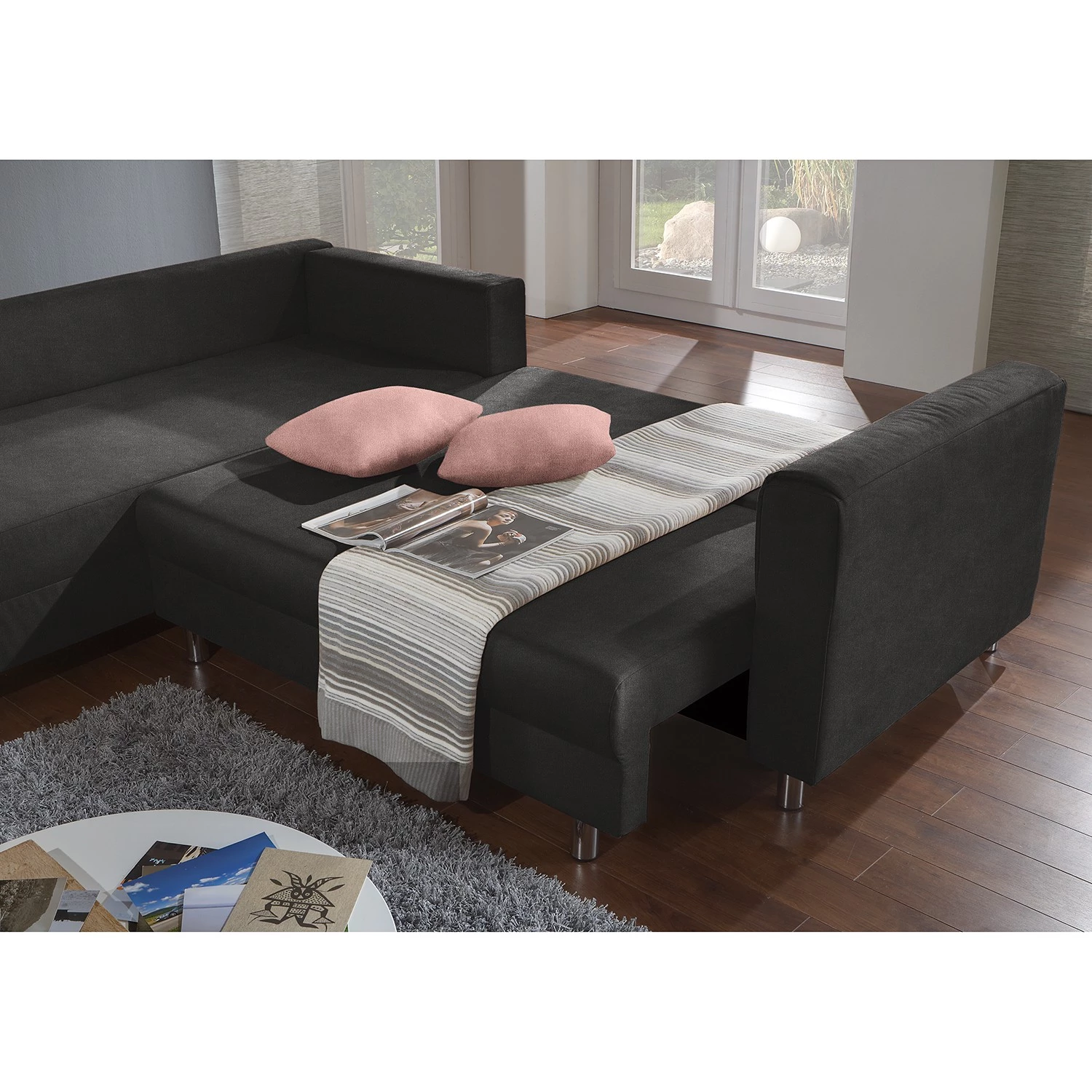 Fredriks Canapé d’angle Sulka - Microfibre - Microfibre Enza: Anthracite / Mauve 7 Fredriks Canapé d’angle Sulka - Microfibre - Microfibre Enza: Anthracite / Mauve – Image 5