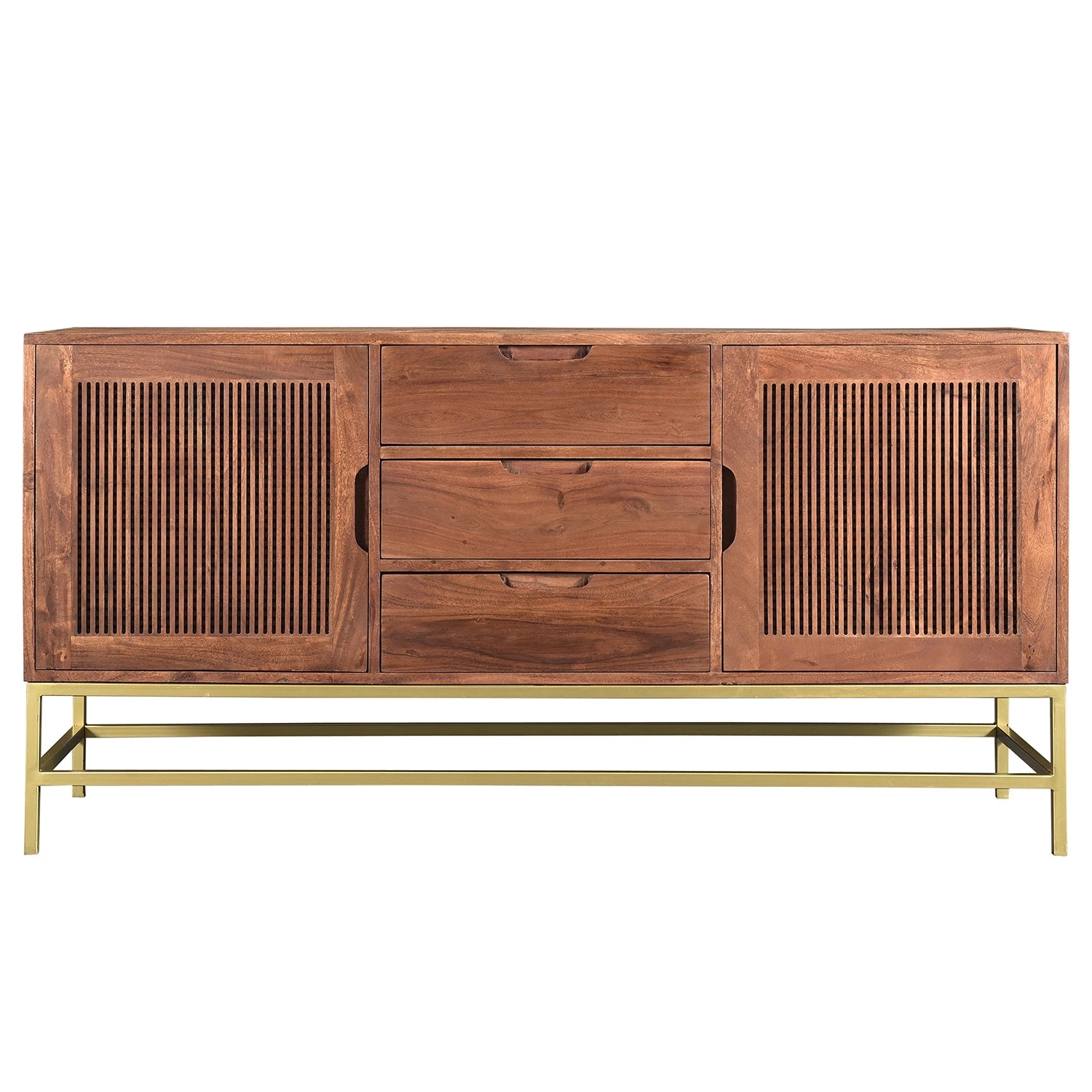 Jack & Alice Buffet Puyo - Acacia massif / Métal - Acacia / Doré 4 Jack & Alice Buffet Puyo - Acacia massif / Métal - Acacia / Doré – Image 2