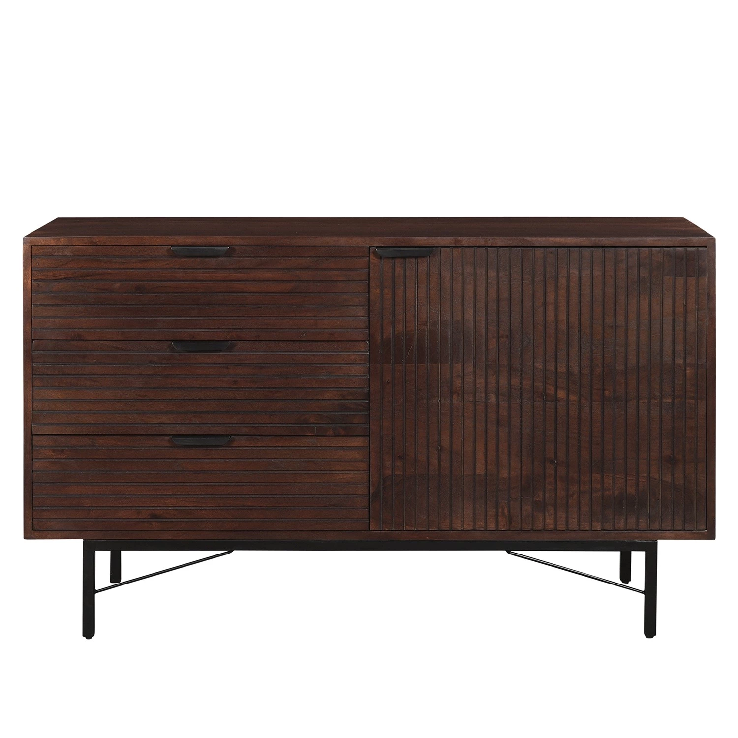 Ars manufacti Buffet Angun - Acacia massif / Métal - Acacia foncé / Noir 4 Ars manufacti Buffet Angun - Acacia massif / Métal - Acacia foncé / Noir – Image 2