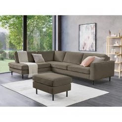 Mørteens Repose-pieds Monblanc - Tissu - Tissu Velia: Gris marron -Meubles de salon Soldes 1000264989 210827 06174500144 MOOD DETAILS P000000001000264989 mood