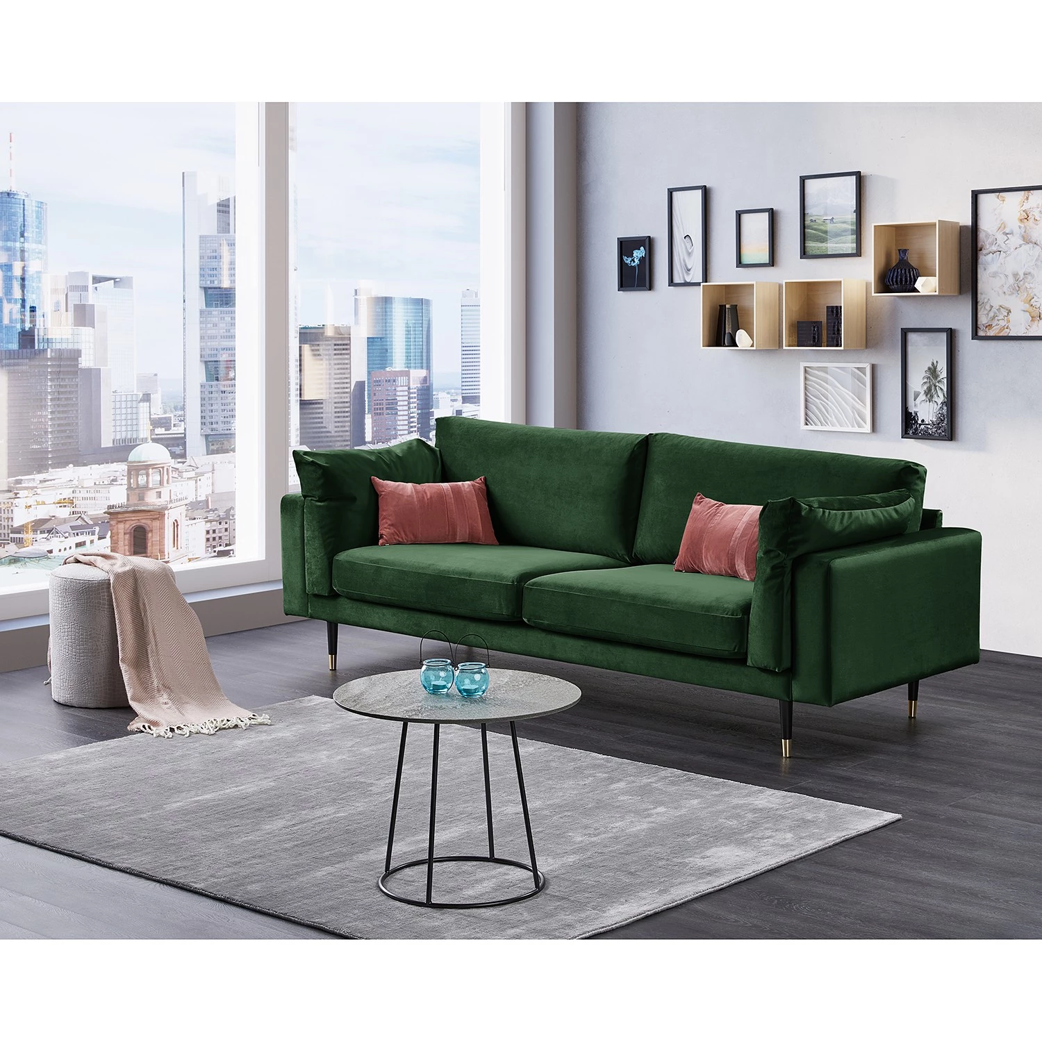 Maison Belfort Canapé Venette (2-3 places) - Microfibre - Microfibre Bruna: Vert foncé 4 Maison Belfort Canapé Venette (2-3 places) - Microfibre - Microfibre Bruna: Vert foncé – Image 2