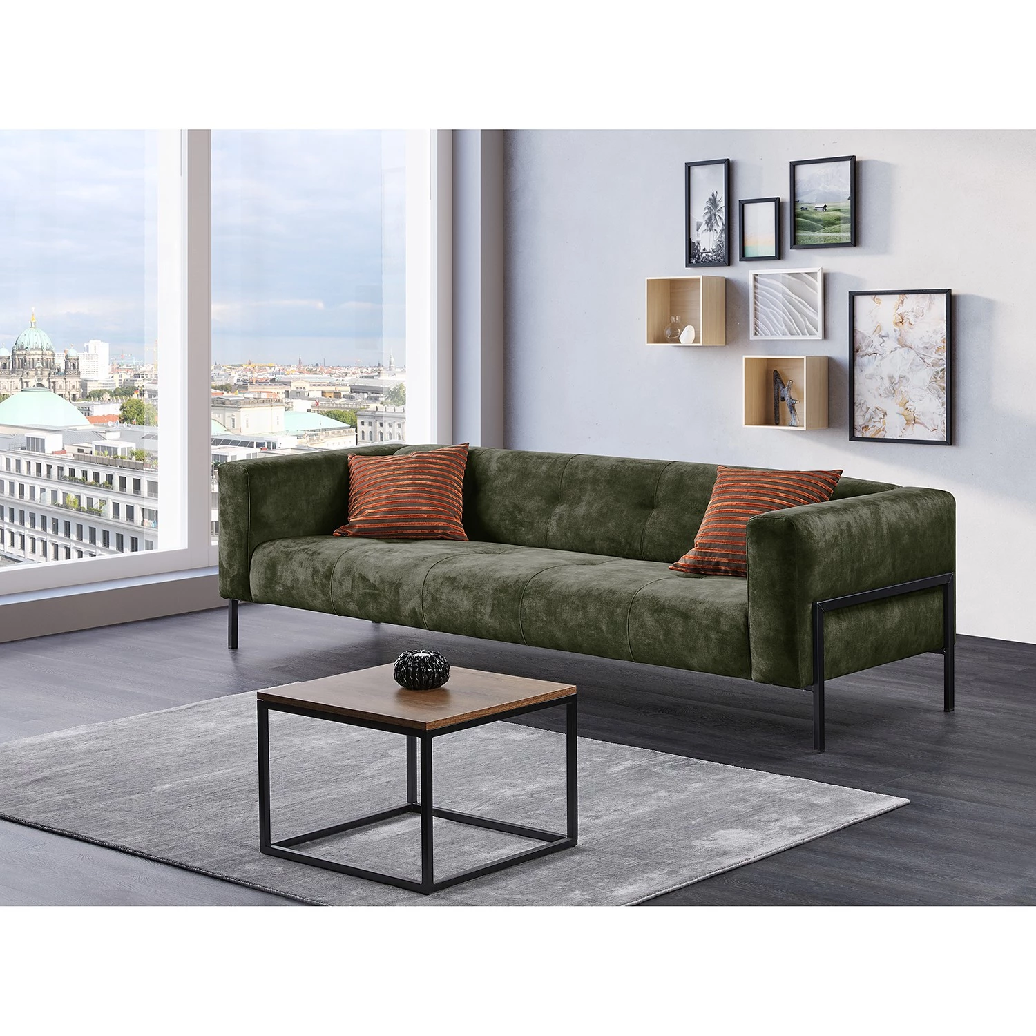 Mørteens Grand canapé Vernioz - Tissu - Tissu Adela: Vert mousse 4 Mørteens Grand canapé Vernioz - Tissu - Tissu Adela: Vert mousse – Image 2