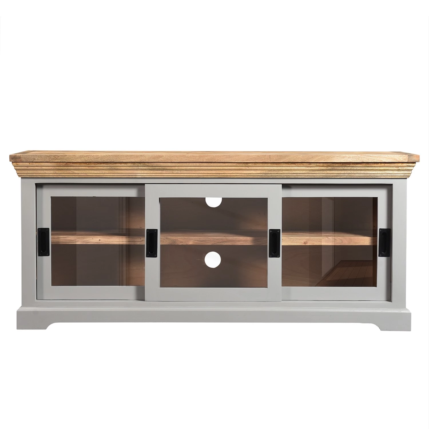 Maison Belfort Meuble TV Antton - Acacia / Manguier massif - Gris / Manguier 4 Maison Belfort Meuble TV Antton - Acacia / Manguier massif - Gris / Manguier – Image 2