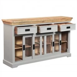 Maison Belfort Buffet Anton - Acacia / Manguier massif - Gris / Manguier 12 Maison Belfort Buffet Anton - Acacia / Manguier massif - Gris / Manguier -Meubles de salon Soldes 1000265472 220104 093805000043 DETAILS P000000001000265472