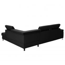 Loftscape Canapé d’angle Busene - Cuir véritable - Cuir Moja: Noir - Méridienne longue à droite (vue de face) - Avec fonction couchage -Meubles de salon Soldes 1000266851 210527 11194701002 DETAILS P000000001000266851