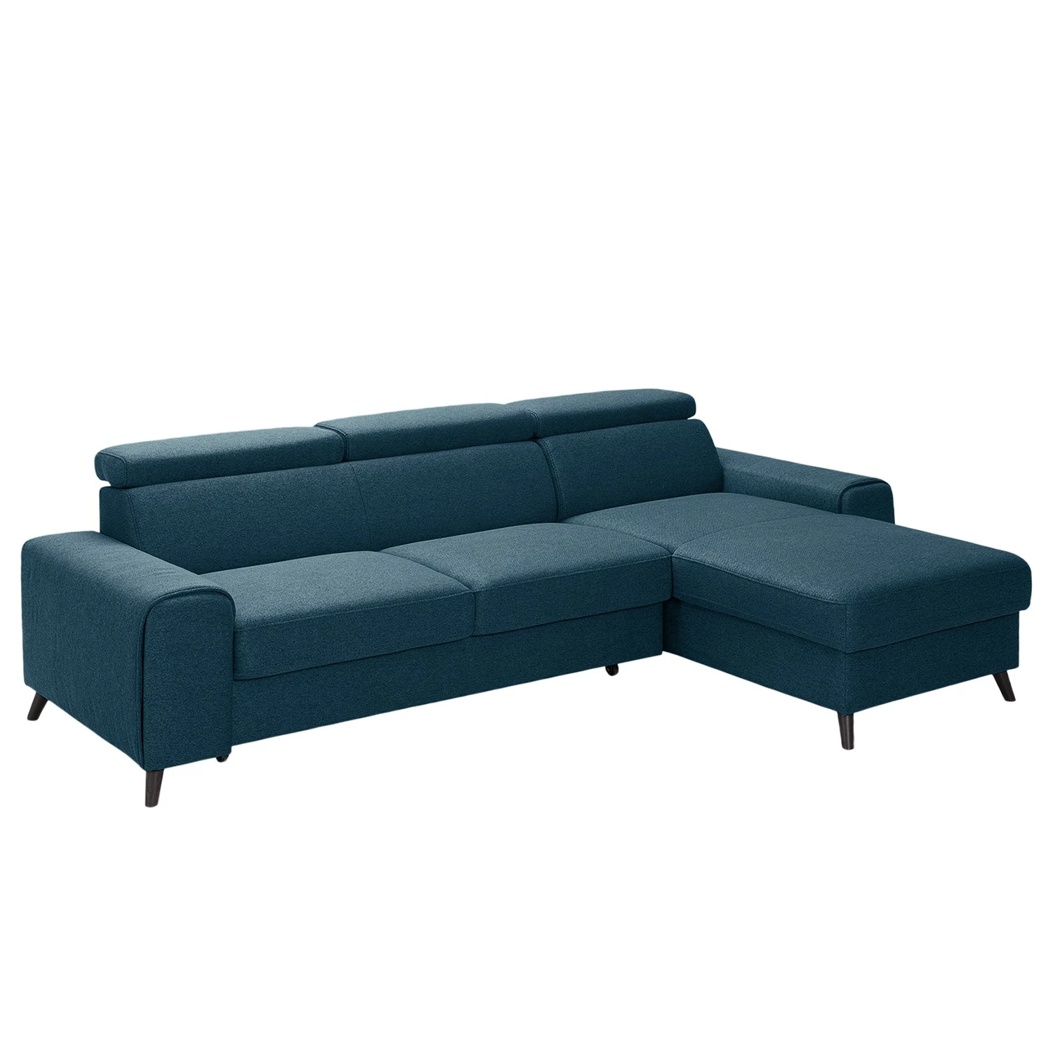 Loftscape Canapé d’angle Cadima II - Tissu - Tissu Cavo: Bleu marine - Méridienne courte à droite (vue de face) - Avec fonction couchage 3 Loftscape Canapé d’angle Cadima II - Tissu - Tissu Cavo: Bleu marine - Méridienne courte à droite (vue de face) - Avec fonction couchage