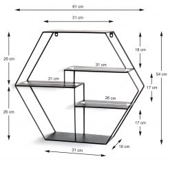 Loftscape Étagère murale Keila - Métal - Noir -Meubles de salon Soldes 1000267361 210518 16033100008 SKETCH DETAILS P000000001000267361 sketch
