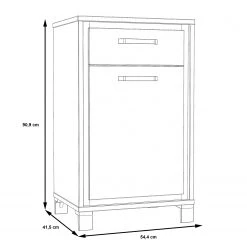 Red Living Commode Egan III - Imitation chêne artisan / Imitation chêne noir -Meubles de salon Soldes 1000270212 210609 06153800027 SKETCH DETAILS P000000001000270212 sketch