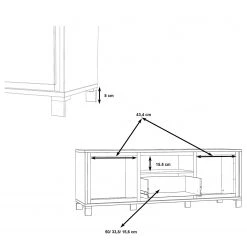 Red Living Meuble TV Egan - Imitation chêne artisan / Imitation chêne noir -Meubles de salon Soldes 1000270217 210609 06154000057 SKETCH DETAILS P000000001000270217 sketch