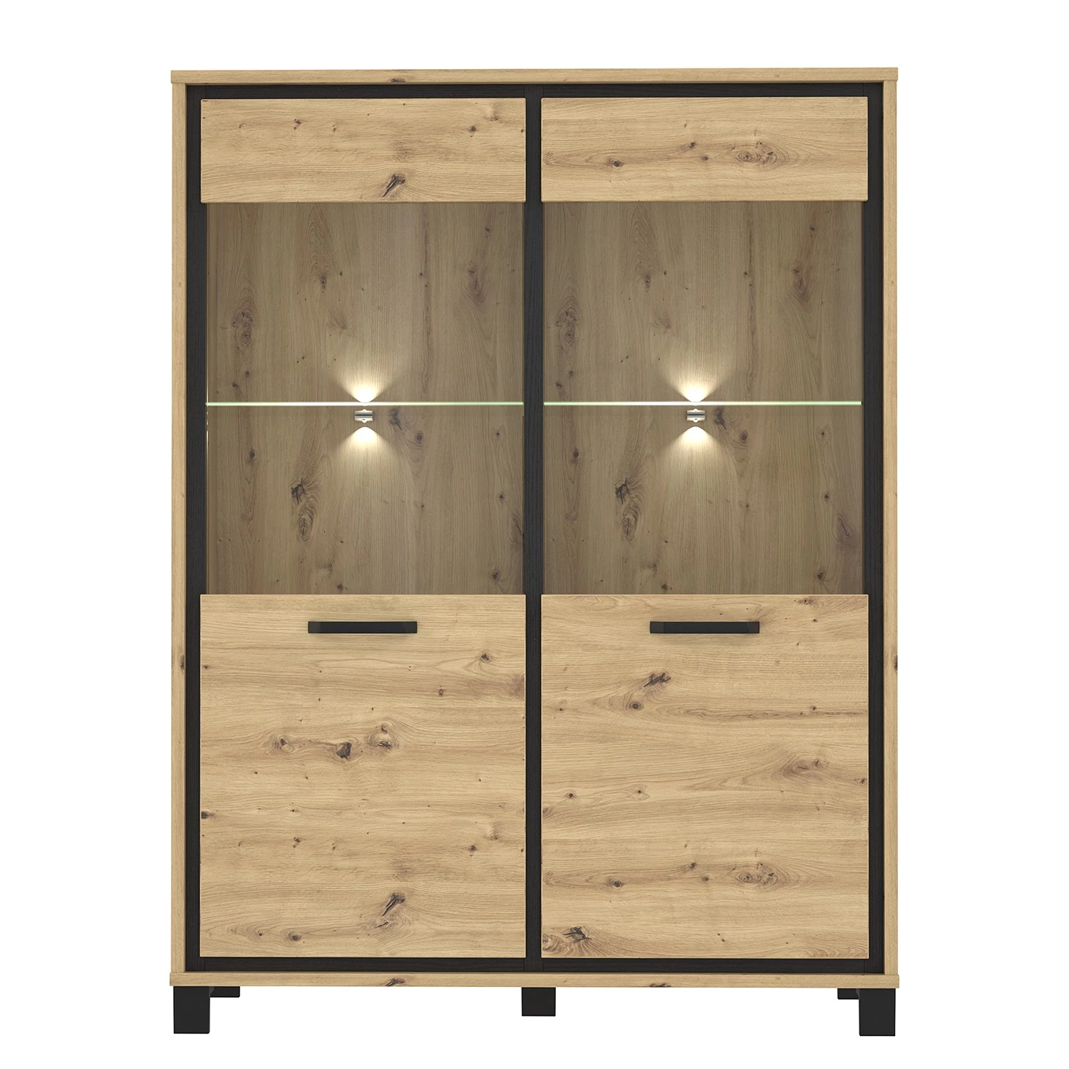 Red Living Vitrine Egan I - Imitation chêne artisan / Imitation chêne noir 7 Red Living Vitrine Egan I - Imitation chêne artisan / Imitation chêne noir – Image 5